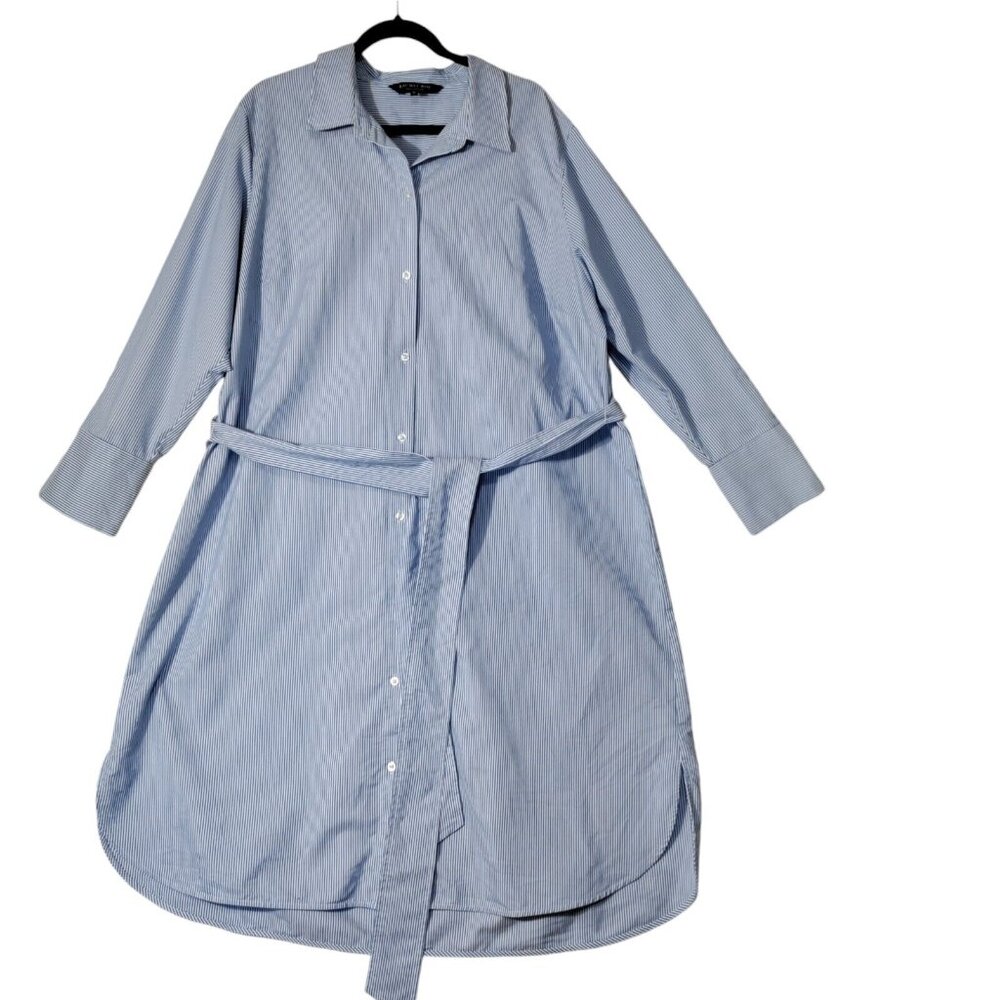 RACHEL Rachel Roy Light Blue Pinstripe Shirt Dress